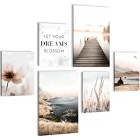 Novart Wandbild Natur Boho See Beige Wohnzimmer