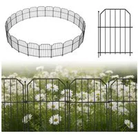 FIVMEN Gartenzaun Tierbarriere Zaun aus Metall Dekorativer Hundezaun Outdoor Tier, (2,8 m (10 Stück) / 7 m (25 Stück), Barriere für Tierbarriere Balkon 40 x 28cm (Schrägwinklig)