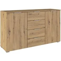 OTTO home Kombikommode Sideboard Schubladenkommode AGORDO mit Dekor- oder Hochglanzfront (in zwei Griff-Farben, Breite 120 cm), vier große Schubladen, mit insgesamt 4 Einlegeböden MADE IN GERMANY