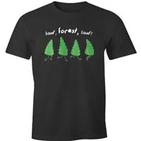 MoonWorks Print-Shirt Herren T-Shirt Fun-Shirt Spruch lustig lauf Forest lauf Baum Motiv mit Print