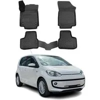 OMAC Auto-Fußmatten für VW Up 2011-2020 Gummimatten Schwarz Automatten (4 St), für VW Up 2011-2020 VW Up 2011-2020, Antirutsch,Wasserfest,Einfache Installation