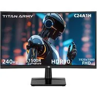 TITAN ARMY C24A1H R1500 16:9 VA FHD 240Hz Curved-Gaming-Monitor (1920x1080 px, FHD, 1 ms Reaktionszeit, 240 Hz, VA, 1920x1080 FHD-Auflösung, GAME+ & 10 Szenariomodi)
