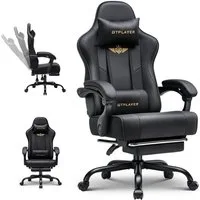 GTPLAYER Gaming-Stuhl Gaming Stuhl Chair Gamer Sessel - Ergonomischer Gamer Stuhl, mit Fußstütze Kopfstütze und Lordosenstütz 180kg