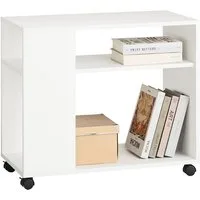 SoBuy Beistellwagen FBT34, Bücherregal, mit Rollen, Wohnzimmer, Schlafzimmer, Büro, Beistelltisch Nachttisch Rollcontainer Aktenschrank Druckerständer