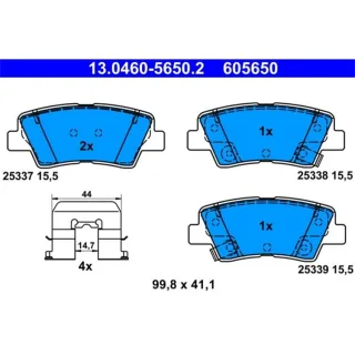 ATE Bremsbel?ge hinten Hyundai I10 I20 I30 I40 Kia