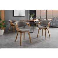 riess-ambiente Armlehnstuhl ORGANIC grau/natur - Strukturstoff, Eschenholz, mit Armlehnen (Einzelartikel, 1 St), mit Lehne & Retro-Design – ideal für Esszimmer, Büro oder Küche