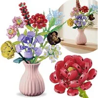 LEGO® Blumenstrauß aus Bausteinen, kompatibel mit LEGO, 8 Blumen, 709 Teile Konstruktionsspielsteine