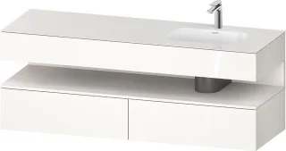 Duravit Qatego Einbauwaschtisch mit Konsolenwaschtischunterbau Weiß Hochglanz 1600x550x600 mm - QA47 QA4796084220010