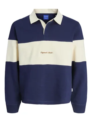 JACK&JONES - JORNORREBRO BLOCKING SWEAT POLO JNR ocean cavern - Gr. - 164