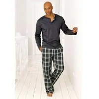 H.I.S Pyjama (2 tlg., 1 Stück) Schlafanzug mit langer karierter Webhose