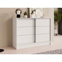Beautysofa Kommode MIRELA mit 2 Schiebetüren (in 100 cm, 120 cm oder 160 cm, verschiedene Farben), mit dekorativen Sprossen