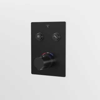 Steinberg Unterputzthermostat, mit pushtronic, m. Mengenregulierung, für 2 Verbraucher, schwarz matt 39042213S