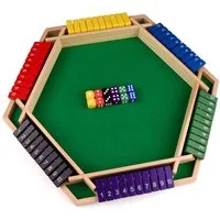 CLTYQ Spiel Shut The Box Spiel –Brettspiel,Holzspiel für 6 Spieler,für Erwachsene, klassisches Würfelspiel, Spaß, Box schließen, 10 Zahlen für Kinder