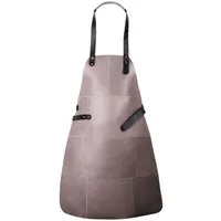 Livorio Grillschürze Livorio Lederschürze aus 100% echtem Leder, grau beige, Kochschürze, Kellnerschürze