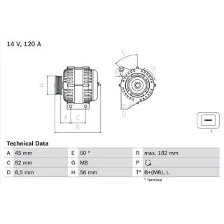 Bosch Lichtmaschine 120A Volvo S60 S80 V70 Xc70 0986041150