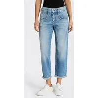 Herrlicher Boyfriend-Jeans Shyra Tap Denim Stretch mit halb verdeckter Knopfleiste, High Waist