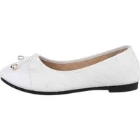 Ital-Design Damen Freizeit Ballerina (85894042) Blockabsatz Klassische Ballerinas in Weiß