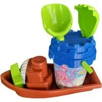 Eimergarnitur mit Boot, 7-teilig, Sandspielzeug