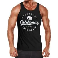 Neverless Tanktop Herren Tank-Top California Republic Muskelshirt Muscle Shirt mit Print
