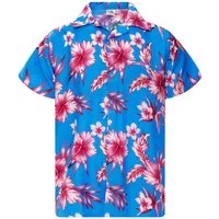 King Kameha Hawaiihemd Mono Flowers Funky Hawaii-Hemd Herren Kurzarm Front-Tasche Unisex