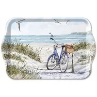 Ambiente Luxury Paper Products Tablett Dekotablett, Serviertablet, Essen, Planzen, Blumen, Tiere, Vogel, Melamin Fahrrad am Strand Kollektion, (1-tlg), Meer, Strand Sommer, Frühling, Herbst, Winter Kollektion