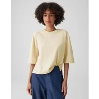 OPUS T-Shirt Boxy T-Shirt aus reinem Baumwolljersey Oversized Passform, Seitenschlitze für lässigen Look