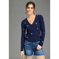 KangaROOS Strickjacke aus Rippstrick mit Stickerei
