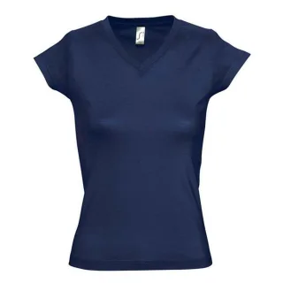 SOLS - "Moon" T-Shirt V-Ausschnitt für Damen (Dunkelblau)