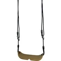 Loggyland Schaukelsitz Brettschaukel Braun aus HDPE mit Seilen, Karabinern, Ergonomisches Wellendesign, UV-beständig, höhenverstellbar