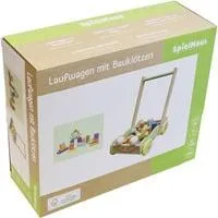 Laufwagen mit Bauklötzen, 20 Stück, Lauflernhilfe holz