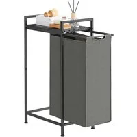 VASAGLE Wäschekorb, Wäschesammler mit Ablage, Wäschebox, 47 L
