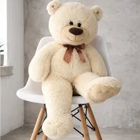 Sweety-Toys Kuscheltier Sweety Toys 4638 Teddybär 80 cm beige - kuscheliger Teddy mit Schleife