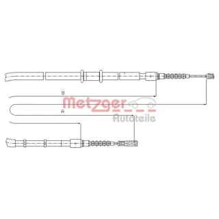 Metzger Handbremsseil hinten Audi 80 10.7545