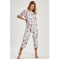 Mademoiselle Sommeil Capri-Pyjama mit geblümten Allover-Druck (2 tlg., 1 Stück)
