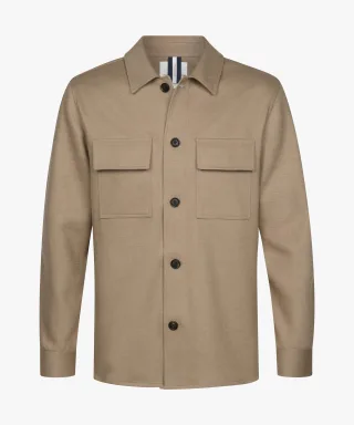 Profuomo - Beige Wolle Knitted Overshirt beige - Gr. - M