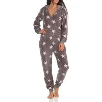 Normann Pyjama Damen Schlafanzug Einteiler Jumpsuit Overall Sterneoptik