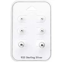Monkimau Ohrring-Set Silberne Ohrstecker Set Kugeln 925 Sterling Silber, Hypoallergen