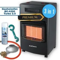 BlueCraft Heizstrahler Gasheizer Infrarot Gasofen Campingheizung Keramik, 4200 W, Druckminderer Gasregler Gas-Heizung für Gasflasche Elektroheizung