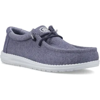 HEYDUDE Wally Stretch-Jersey-Baumwolle Herren Navy Mokassin-Schuhe