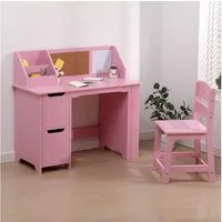 GarveeMore Kinderschreibtisch (Schreibtisch- und Stuhlset, mit Bücherregal), perfekt für Kinder von 3 bis 8 Jahren