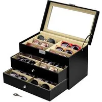 Youyijia Brillenetui Brillenbox für 8 Fächer Brillen Brillenkoffer Sonnenbrillen, 8 Brillenbox
