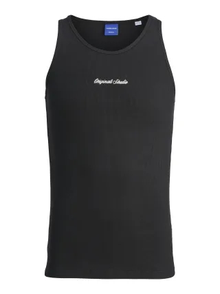 JACK&JONES - JORNORREBRO RIB TANK TOP black - Gr. - L