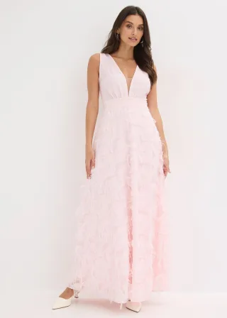 bonprix Abendkleid mit Wimpern-Detail, rosa, Gr.36, Modern und feminin: Abendkleid mit Taillen-Einatz und Wimpern-Detail am Rock