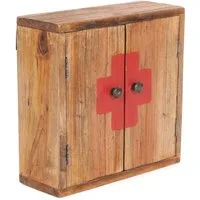 DESIGN DELIGHTS Wandregal VINTAGE MEDIZINSCHRANK, 35x35cm(HxB) Wandschrank aus Altholz natur