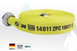 Feuerlöschschlauch | OSW Fire | C-Storz | gelb | (L1) | LM-Druckkupplungen | UV-beständig | sehr leicht | flexibel 10m 42mm