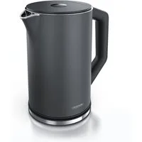 Arendo Wasserkocher aus Edelstahl, Temperatureinstellung 40°–100°C mit Anzeige, Doppelwand, 1,5 l, 2200 W, Teekocher mit Temperaturanzeige, in 5 °C-Schritten einstellbar