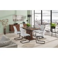 HELA Essgruppe Ariana, Esstisch mit 6 Stühlen, ausziehbarer Küchentisch, (Set, 7-tlg., 1 Tisch ausziehbar / 6 Stühle), Tisch 120-160cm, 6 Stühle mit hoher Belastbarkeit