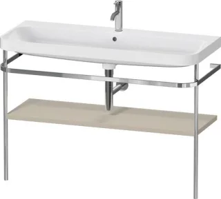Duravit Happy D.2 Plus c-shaped Set mit Metallkonsole Taupe Seidenmatt 1175x490x850 mm - HP4839O6060 HP4839O60600000