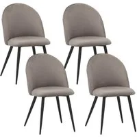 Albatros International Esszimmerstuhl Esszimmer Stühle 4 er Set CAPO, Stuhl Stühle Esszimmerstühle, Küche (4er Set, Grau, Samt Bezug), Küchenstuhl Küchenstühle Essstühle für den Esstisch Ess Stühle