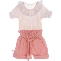 La Bortini Body & Shorts Kurzarmbody und kurze Hose Baby Anzug aus reiner Baumwolle, 50 56 62 68 74 80 86 92 98